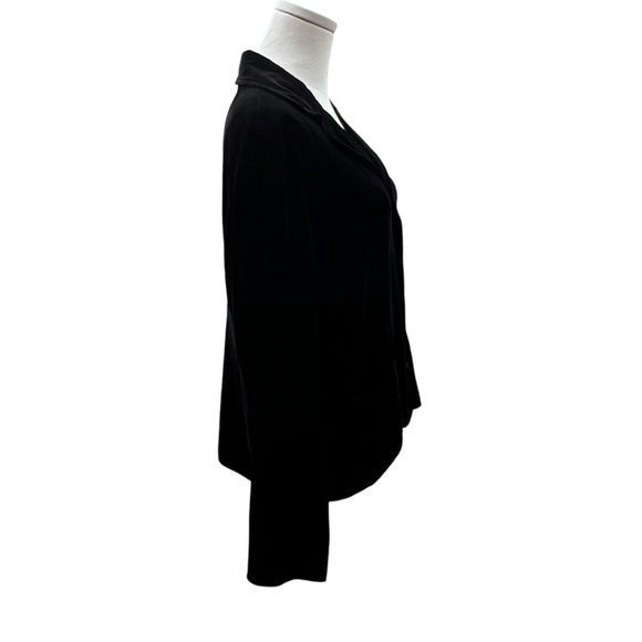 Eileen Fisher Black Velvet Blazer with Button Cuff Detail Size Large Rayon/Silk - Picture 6 of 13
